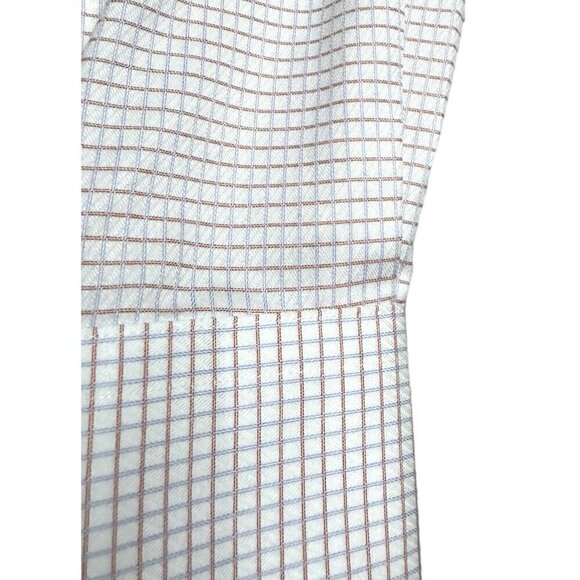 DAVID DONAHUE Luxury Non Iron Trim Fit Plaid Designer Business Dress Shirt - Picture 5 of 5